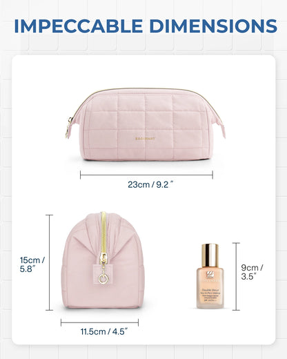 BAGSMART Makeup Bag Puffy Padded Make Up Bags for Women Makeup Organizer Case Wide-open Pouch Toiletry Bag Travel Essentials - AMULET RING STORE