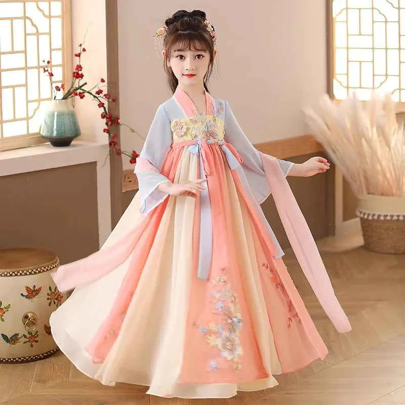 Summer Girls' Hanfu Dress Princess Costume Children's Dresses Kids Vintage Party Baby Girl Dress Cosplay Girls Clothes Vestidos