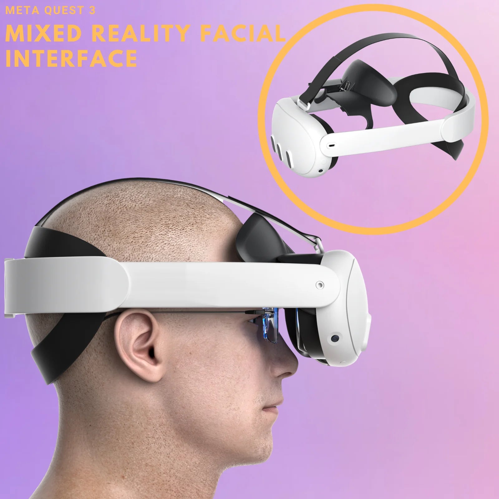 Mixed Reality Facial Interface for Meta Quest 3 Pro Style Facial Interface Open XR Gasket Replacement (Headstrap not Included) - AMULET RING STORE