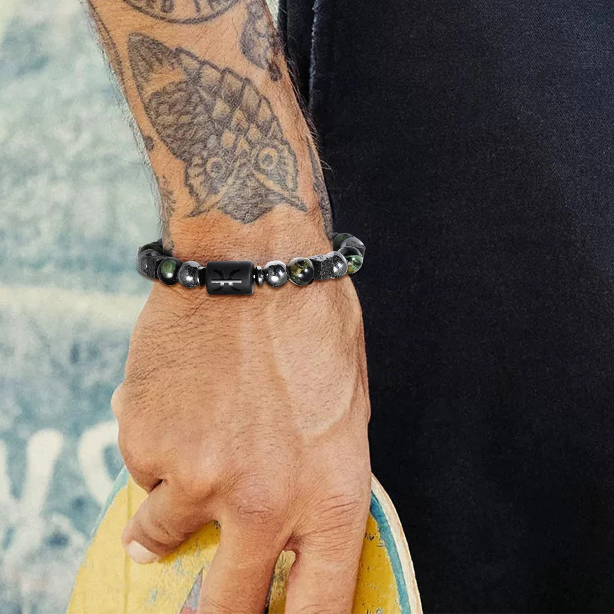 12 Zodiac Signs Natural Stone Bracelets Taurus Cancer Virgo Pisces Bracelets Ladies Men Couples Gift Bracelet aquarius