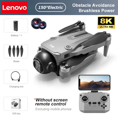 Lenovo D18 Drone 8K Aerial HD Dual Camera Photography Intelligent Obstacle Avoidance Brushless Motor 5G WIFI GPS Return VR Drone