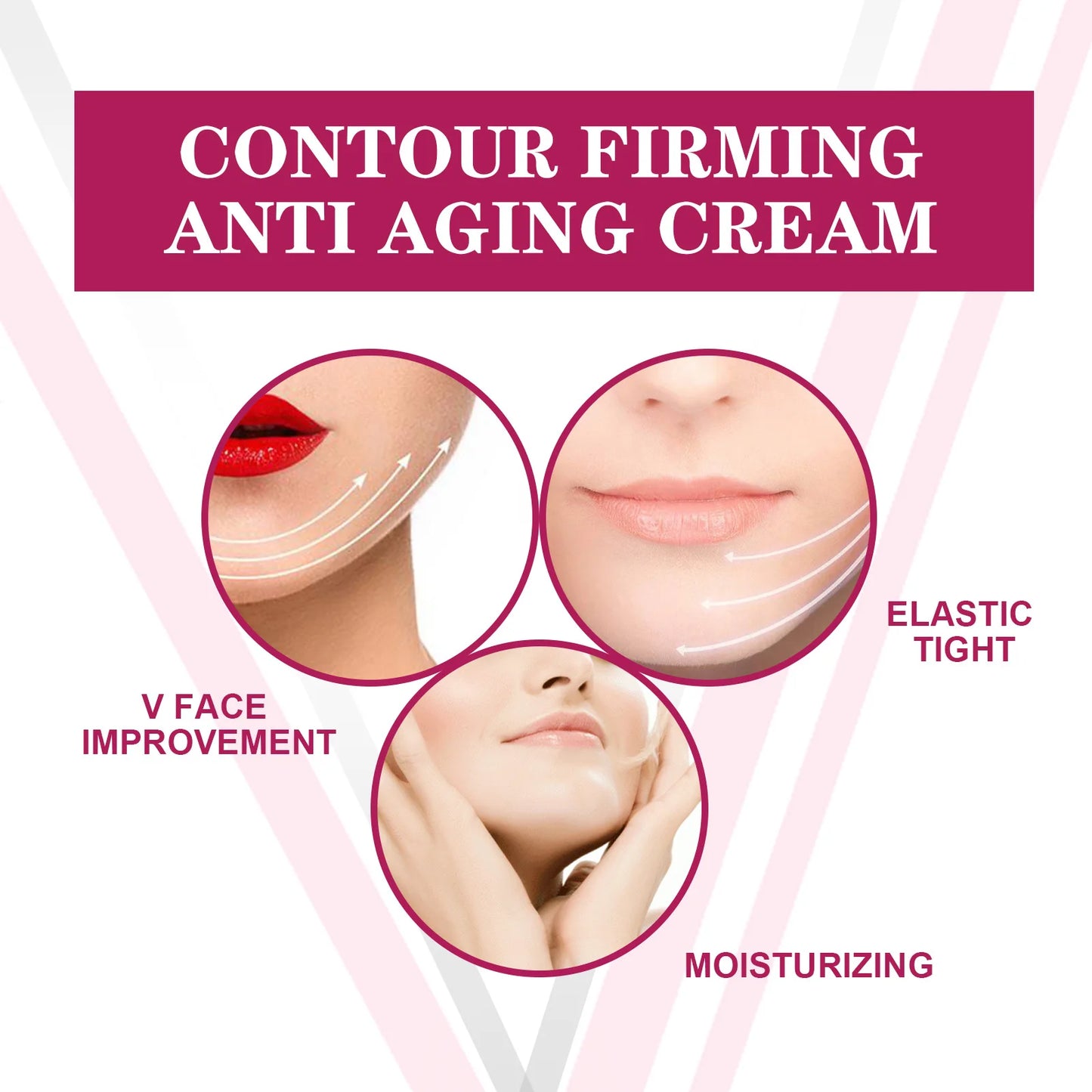 V-Shaped Face Cream Lift Firm Tighten Remove Double Chins To Create A Small V Slim-ming Face Anti Agin-g Beauty Massage Products - AMULET RING STORE