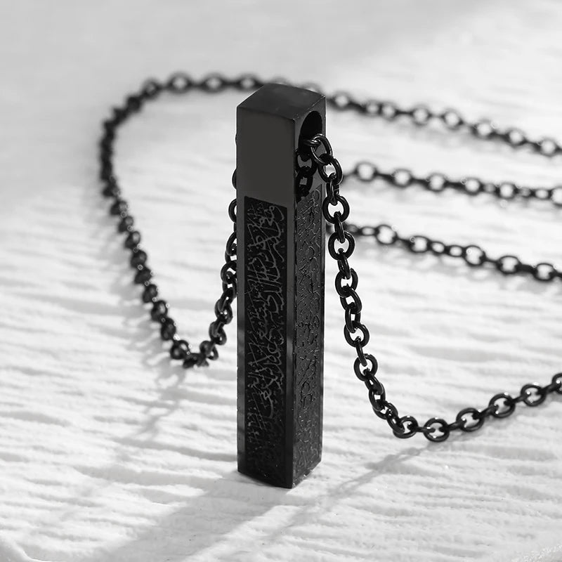 Rectangle Stainless Steel Pendant Necklace For Men And Women