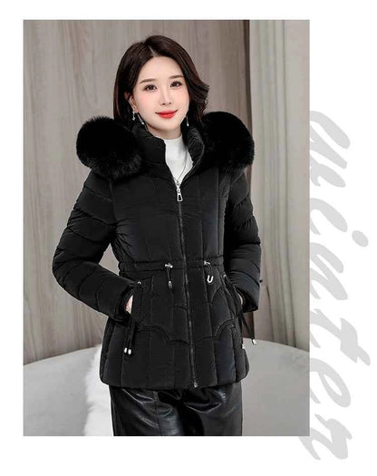 Winter 2025 New Down Jacket Women Parkas Fashion High-Quality Warm Cotton Padded Coat Ladies Short Overcoat Hooded Overwear Tops