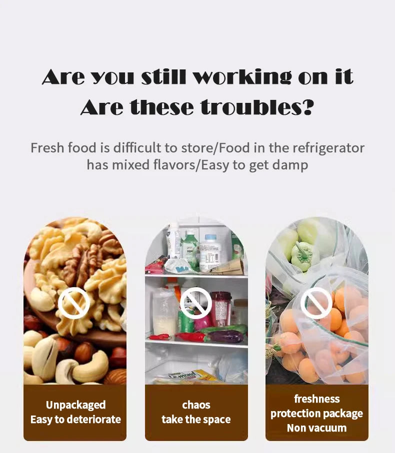 high-quality food handheld vacuum sealer Portable & Rechargeable Vacuum Sealer (Vacuum Sealers+ 30 reusable vacuum seal bags - AMULET RING STORE