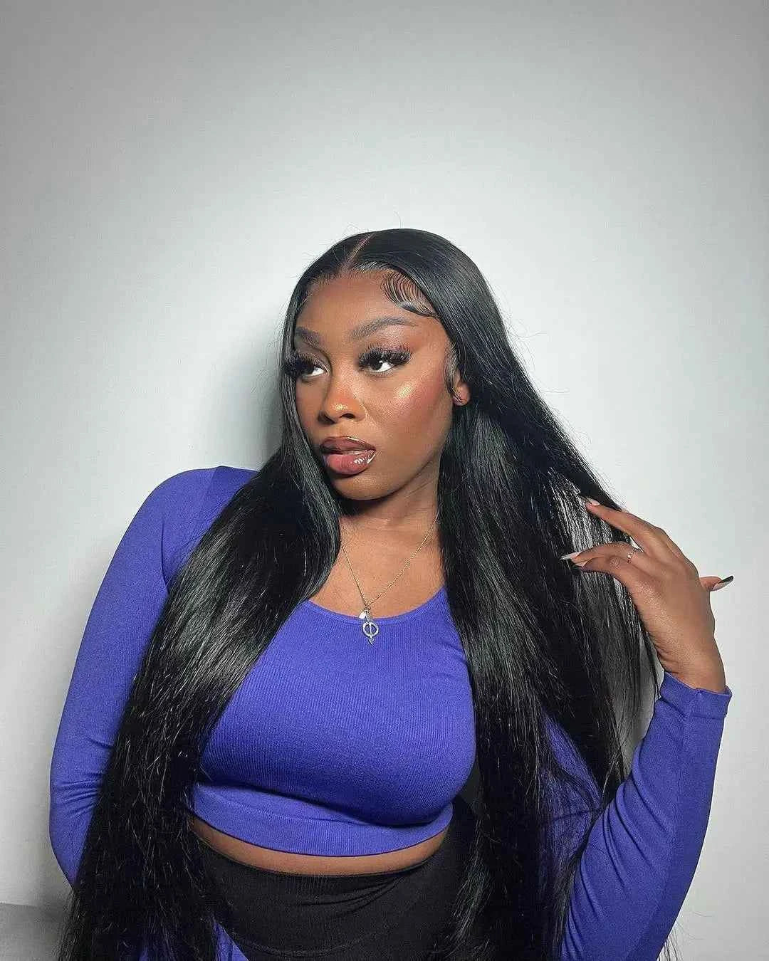 300% High Density Straight Human Hair Wigs 13x6 13x4 HD Lace Front Wig Brazilian 40 46 Inch 360 Full Lace Frontal Human Hair Wig