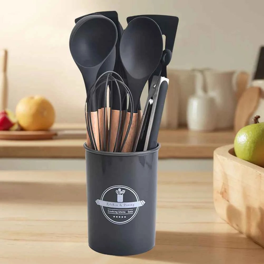 12Pcs Kitchen Utensil Set Silicone Spatula Set Spatula Spoon Brush Whisk Cooking Tools Kit Non-Stick Spatula Set for Kitchen