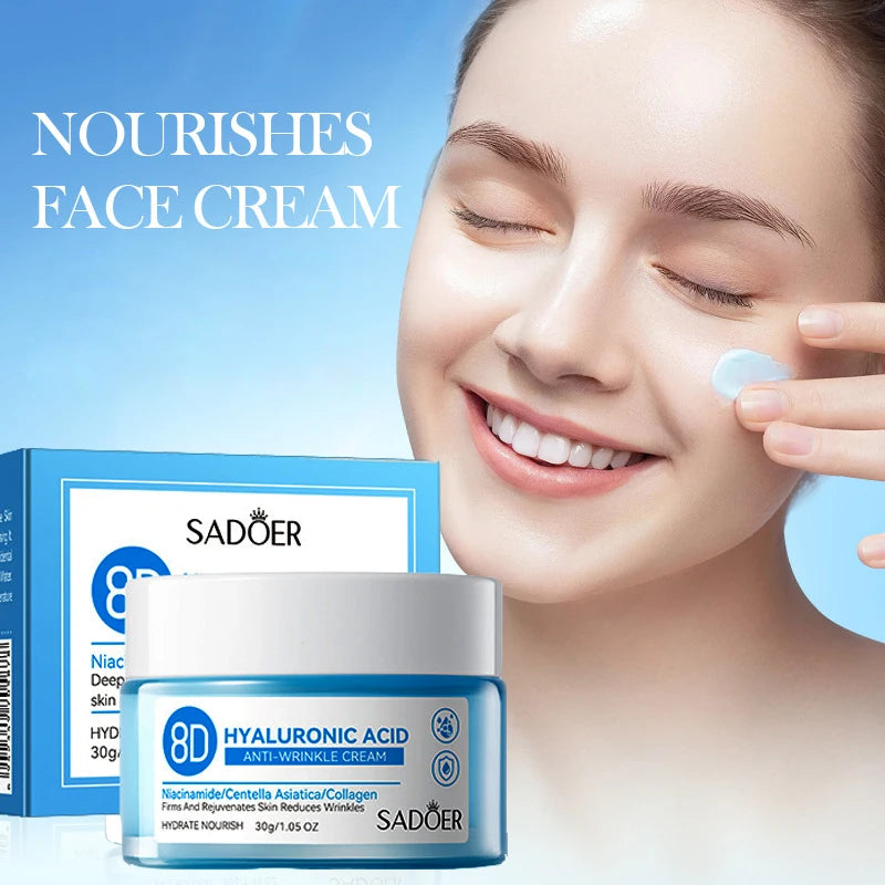Hyaluronic Acid Face Cream Deeply Moisturizing Nourish Rejuvenates Skin Care Brighten Tender Hydrating Facial Collagen Cream - AMULET RING STORE