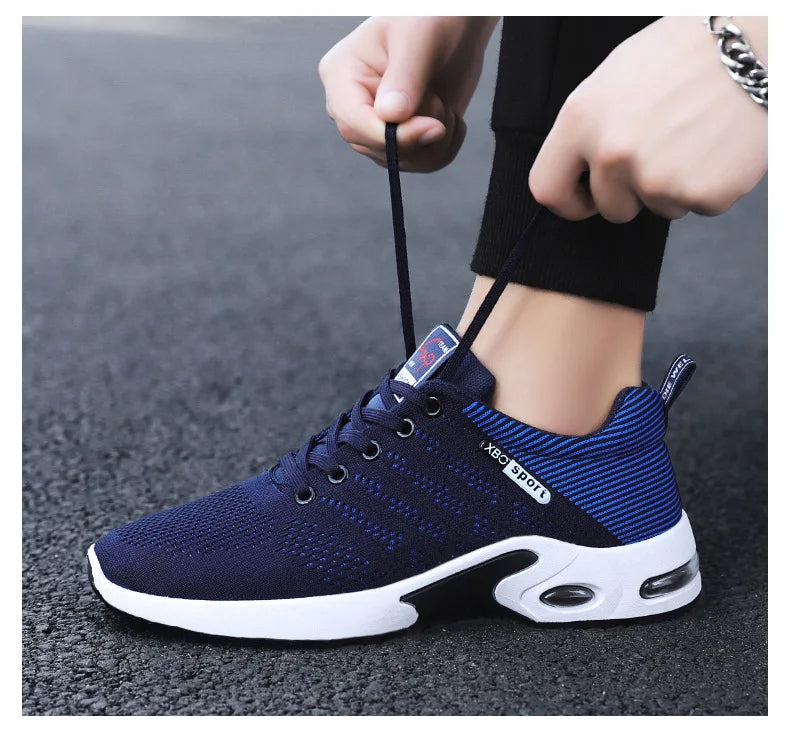 Men's shoes spring new trend men's shoes breathable lace-up running shoes Korean version of light casual walking shoes men - AMULET RING STORE