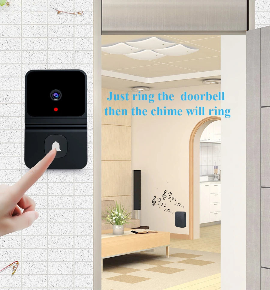 WiFi Video Doorbell Wireless HD Camera 480P Smart Home Security Protection Two Way Intercom Night Vision Smart Doorbell - AMULET RING STORE