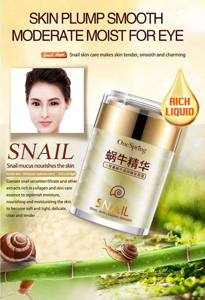 Snail Face Cream + Retinol Eye Massage Roller Serum 2pcs Moisturizing Eye Bag Face Cream Korean Skin Care Products
