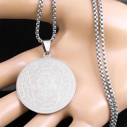 Seven Archangels Amulet Stainless Steel Necklaces Men AMULET RING STORE