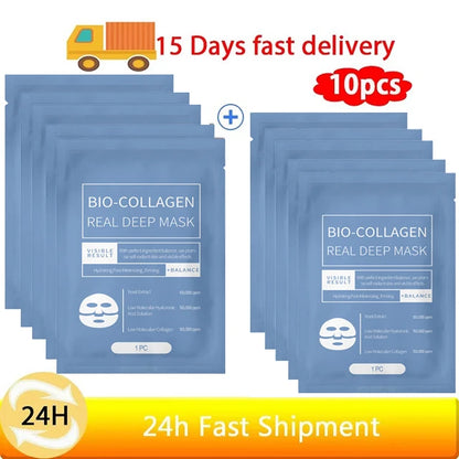 1/3/5/10PCS Bio Collagen Face Mask Anti Wrinkle Fade Face Fine Line Lift Firm Skin Anti-Aging Brighten SkinCare Korean Cosmetics - AMULET RING STORE
