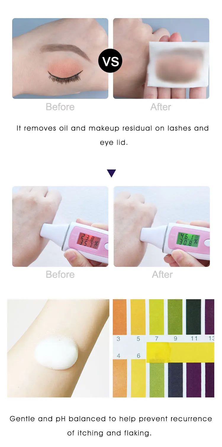 Gollee Clean Eyelash Glue Lash Foam Kit Eyelash Cleaning Foam 50ml/100ml Brush Shampoo Eyelash Extension Cleaning Gentle Makeup - AMULET RING STORE