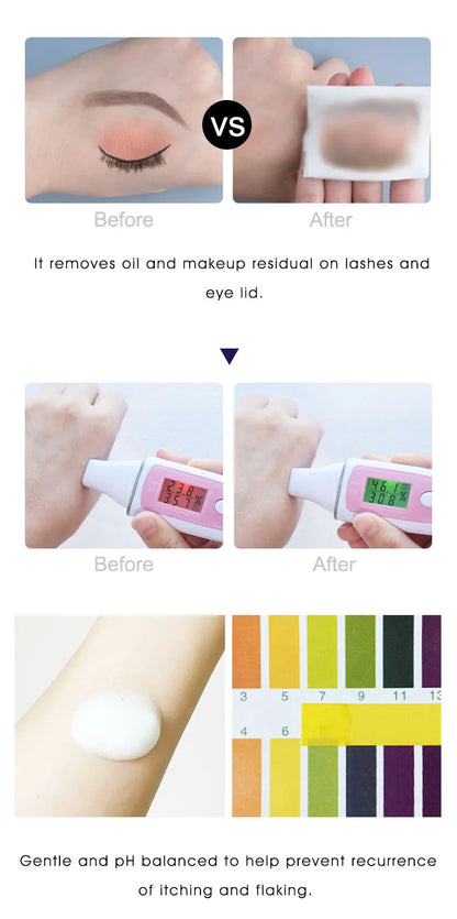 Gollee Clean Eyelash Glue Lash Foam Kit Eyelash Cleaning Foam 50ml/100ml Brush Shampoo Eyelash Extension Cleaning Gentle Makeup - AMULET RING STORE