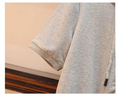 Womens T Shirts Sets Fashion Short Hooded Sports Casual Suits 2024 Summer Trend Slim Short Sleeve Tops Sweatpants Two Piece Set - AMULET RING STORE