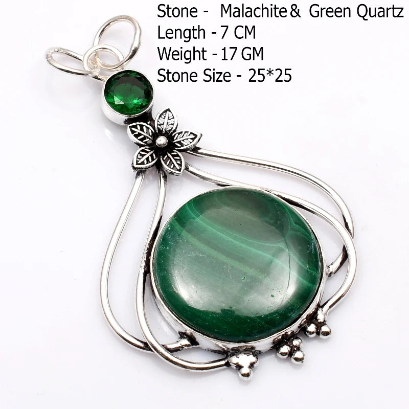 Genuine  Agate Labradorite Jasper Turquoise Rose Quartz Pendant