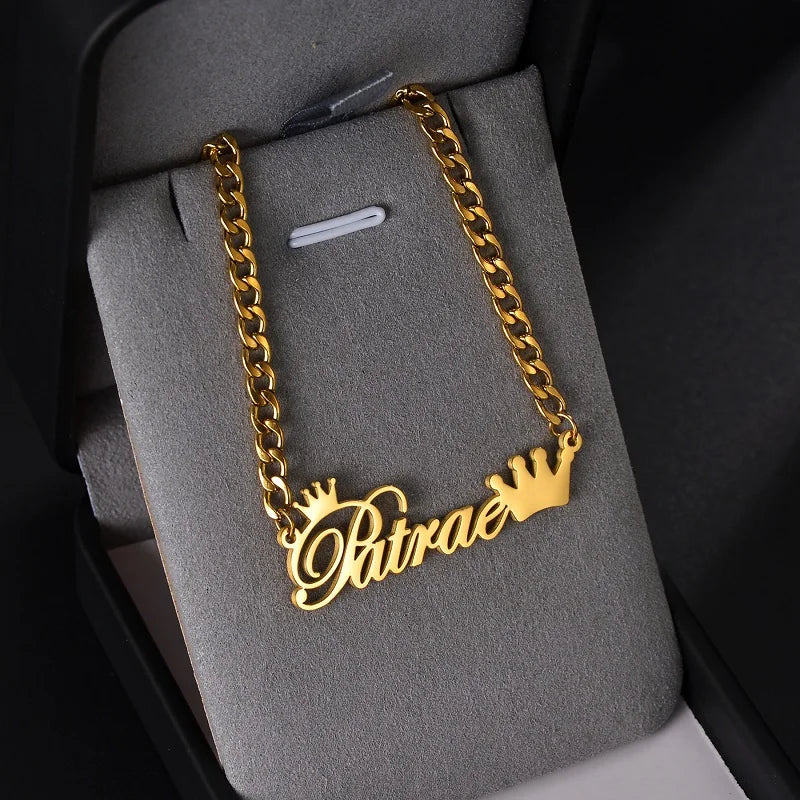 Custom Name Necklace 5mm Nk Chain Stainless Steel Jewelry For Women Personalized Chains Christmas Gift New Year Accessories