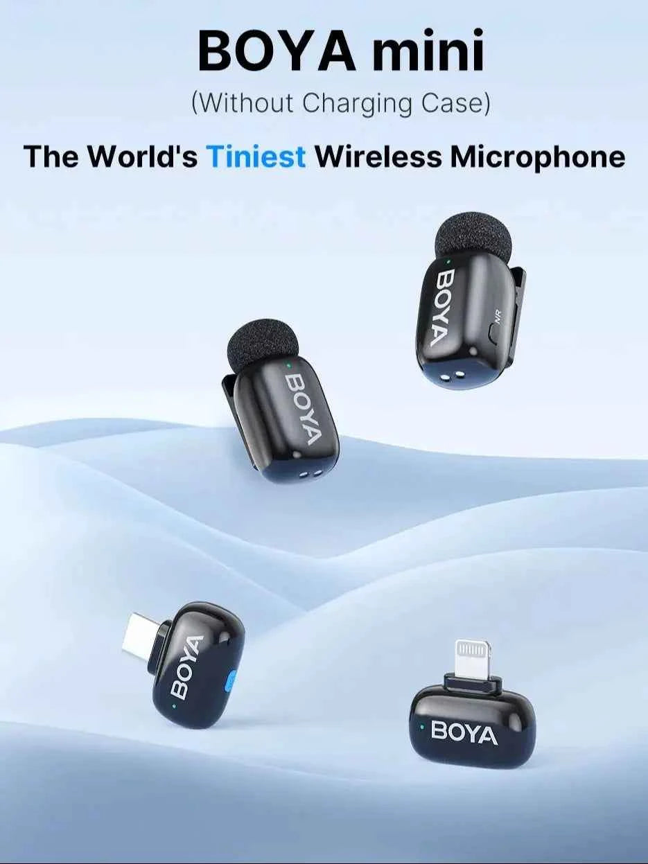 BOYA BOYA Mini Wireless Lavalier Microphone for iPhone 15/16 Android Phone USB-C Devices for Live Streaming Video Recording Vlog
