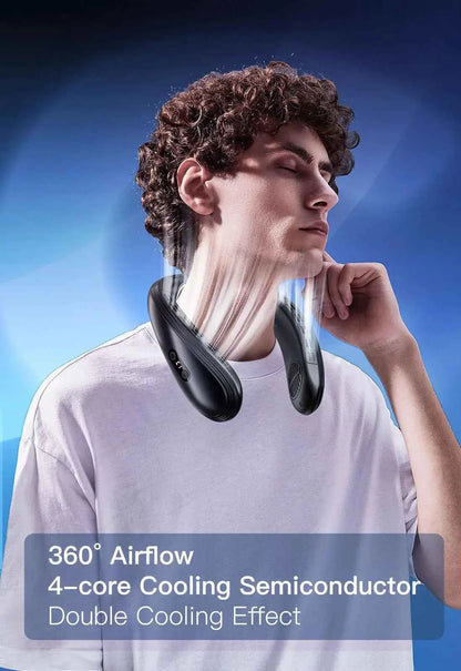 2024 New Neck Air Conditioner Portable Neck Fan Rechargeable Semiconductor Cooling Bladeless Fan Wearable Cooler multi purpose
