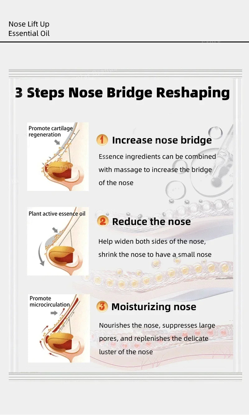 Nose Massage Essential Oil Up Heighten Rhinoplasty Firming For Moisturizing Nose Serum Reshape Natural Face Beauty Care Products - AMULET RING STORE