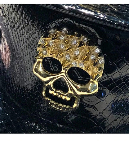 Leather Hip Hop Hat Street Personality Fashion Play Cool Baseball Cap Stage Show Hip Hop Dance Unisex Flat Brim Hats - AMULET RING STORE