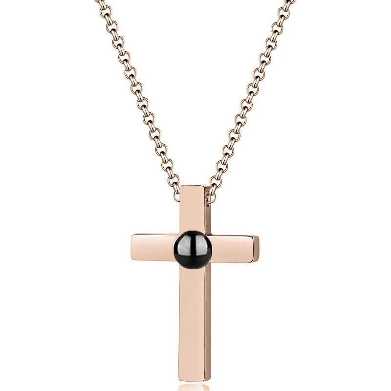 Fashion Projection Necklace Jewelry Personalized Photo Custom Cross Pendant Suitable For Male And Female Couples To Give Gifts - AMULET RING STORE