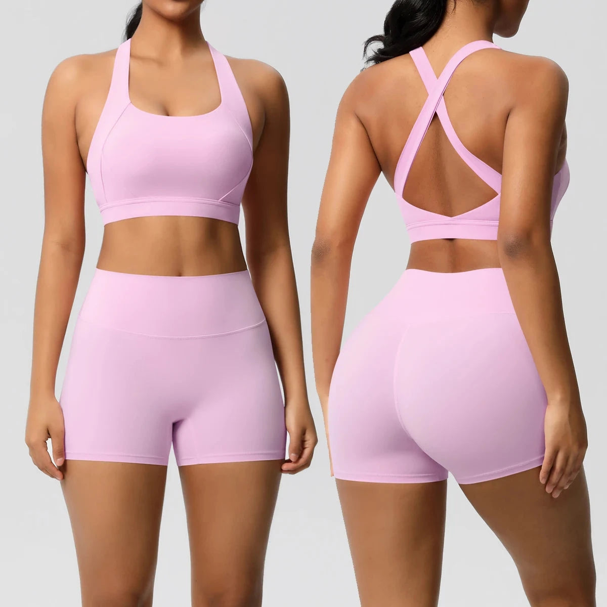 2PCS Yoga Set Nude Feeling Workout Sets Women Tracksuit Gym Push Up Fitness Running Workout Sportwear Sport Bra Leggings Suit