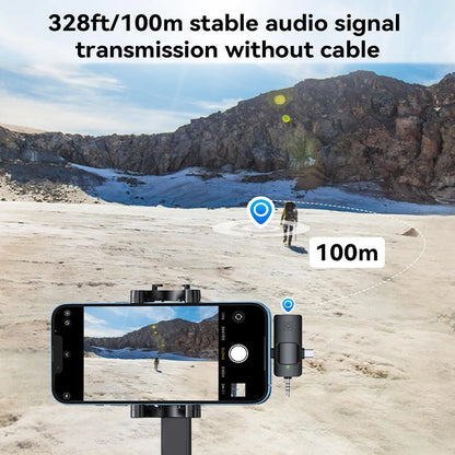 3in1 Wireless Lavalier Microphone for Camera,iPhone,Android,Microphone for Video Recording Recording Podcast Noise Reduction mic