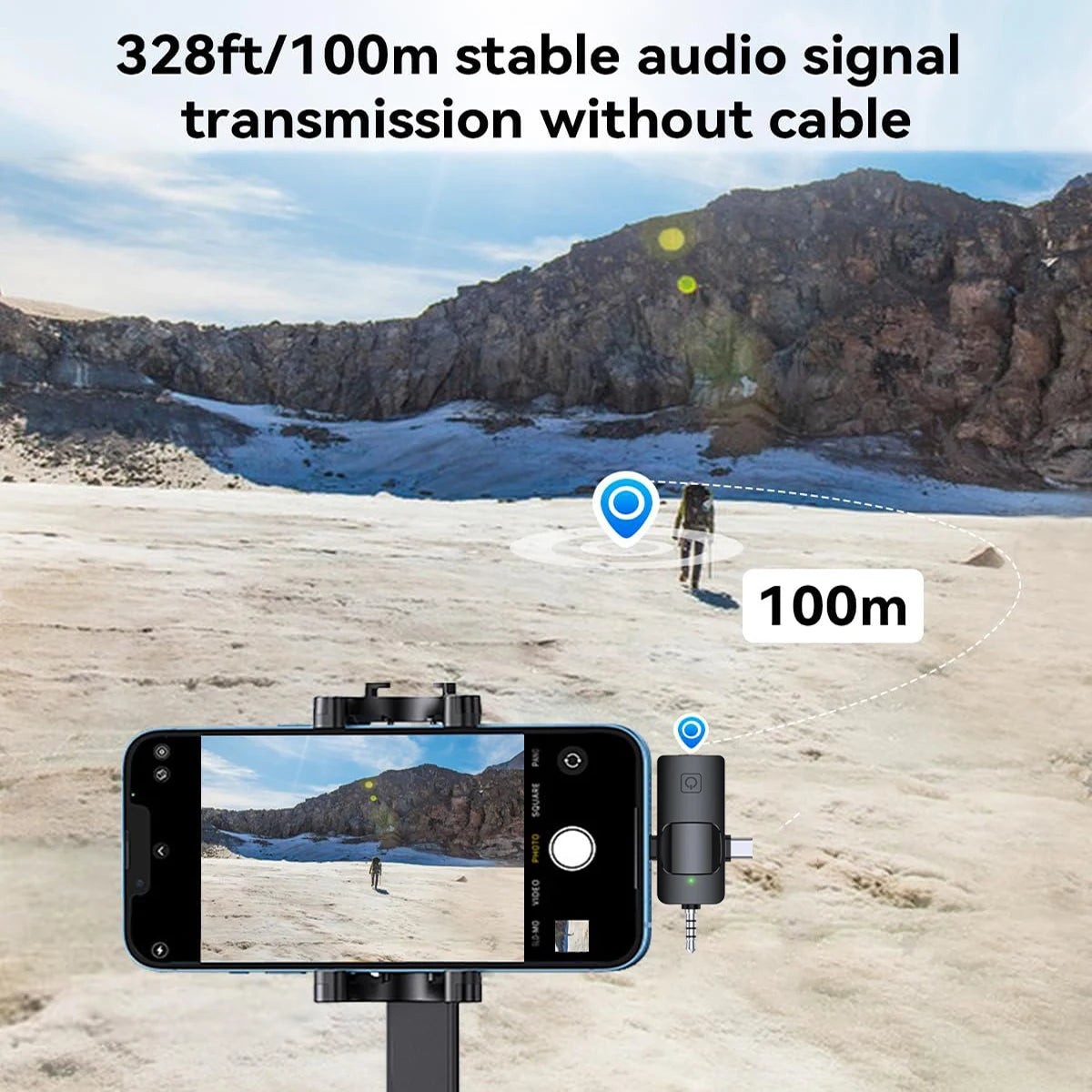 Wireless Lavalier Microphone for Camera,iPhone,Android,Microphone Reverb Sound Video Recording Podcast Noise Reduction Clip mic