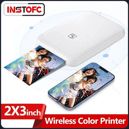 New! MT53 Color Photo Wifi Printer Portable Mobile Phone Mini Bluetooth Handheld Pocket Printing Machine 2x3 inch Sticky-Backed