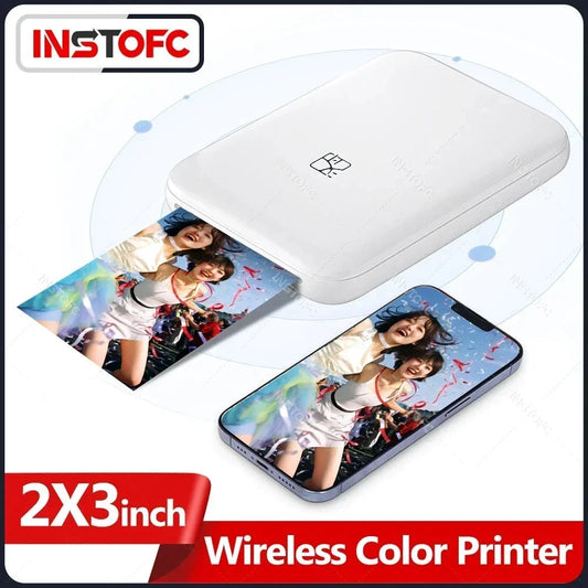 New! MT53 Color Photo Wifi Printer Portable Mobile Phone Mini Bluetooth Handheld Pocket Printing Machine 2x3 inch Sticky-Backed