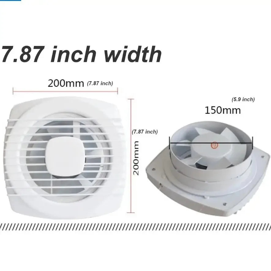 220V 4/6/7inch 110/150/180mm silence Ventilating Strong Exhaust Extractor Fan for Window Wall Bathroom Toilet Kitchen Mounted - AMULET RING STORE