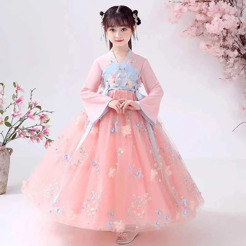 Summer Girls' Hanfu Dress Princess Costume Children's Dresses Kids Vintage Party Baby Girl Dress Cosplay Girls Clothes Vestidos
