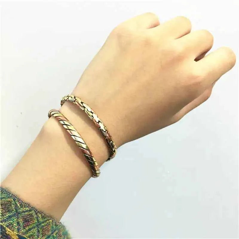 Indian Jewelry Rose Copper Wrapped Open Cuff Slim Bangles for Girls and Boys BB-218