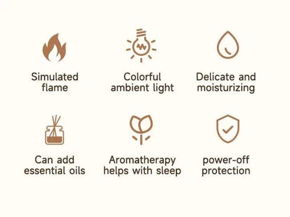 Flame Essential Oil Diffuser with Colorful Night Lights 300ML USB Home Ultrasonic Aromatherapy Fragrant Oil Humidifier Vaporizer
