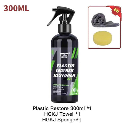 HGKJ S3 Car Plastic Restorer Liquid Leather Seat Restoration Coat Auto Interior Care Leather Renovator Conditioner Car Product