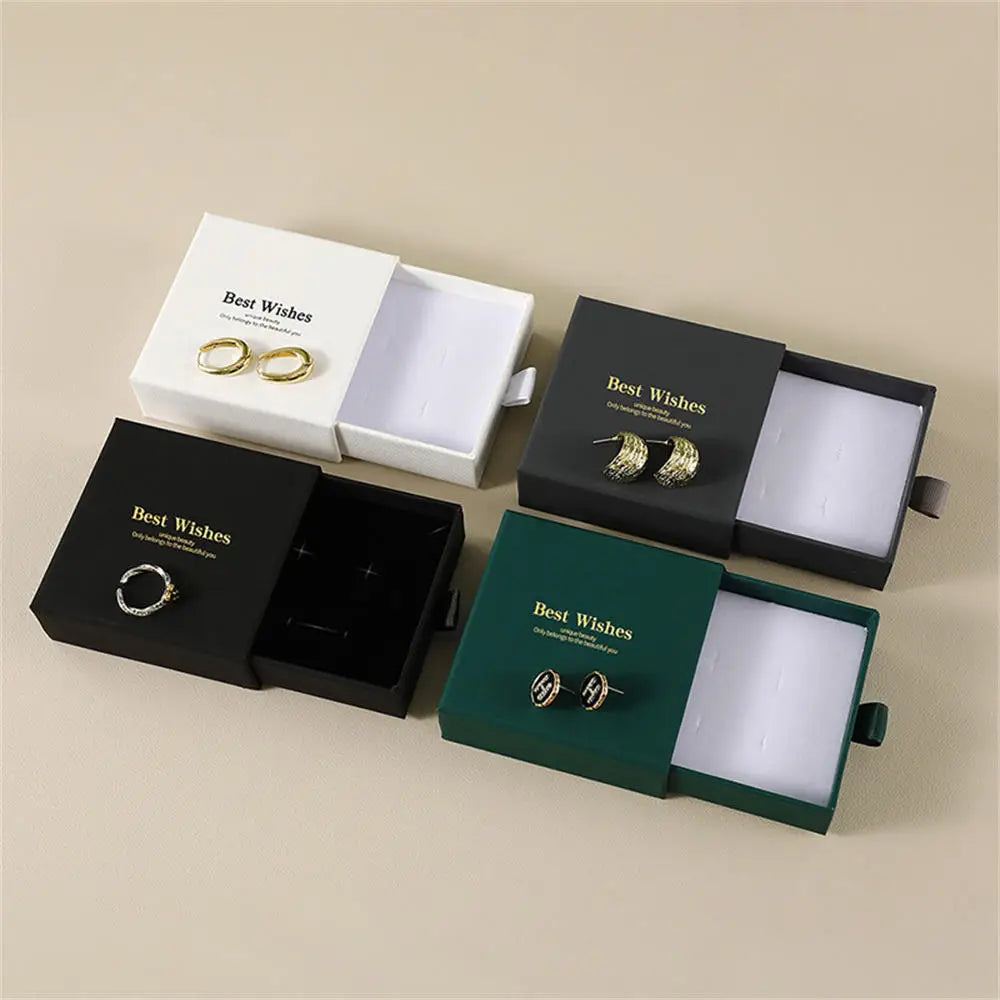 2Pcs Paper Jewelry Box PU Packaging Bag Set Necklace Bracelet Earrings Storage Gift Box High-end Jewelry Organizer Case Joyero - AMULET RING STORE