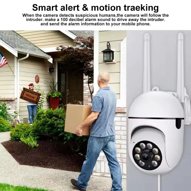 3MP WiFi Camera Home PTZ IP Camera Color Night Vision Audio Wireless Surveillance Camera Automatic Home Tracking Security CCTV C - AMULET RING STORE
