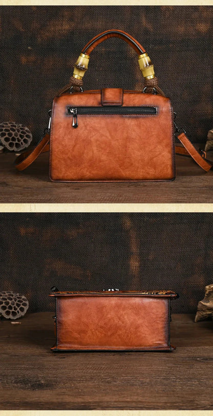 Motaora New Embossed Shoulder Bag For Women's 2025 Vintage Handmade Handbag Female PU Leather Big Capacity Crossbody Bags Purse