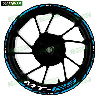 For Yamaha MT-125 MT125 motorcycle 17 inch front and rear wheel stickers modified waterproof reflective wheel rim stickers