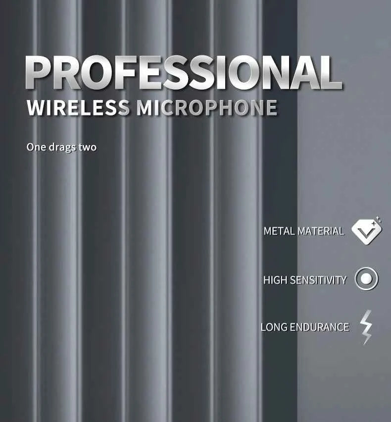 Wireless Microphone Handheld Dual Channels UHF Fixed Frequency Dynamic Mic For Karaoke Wedding Party Band Church Show