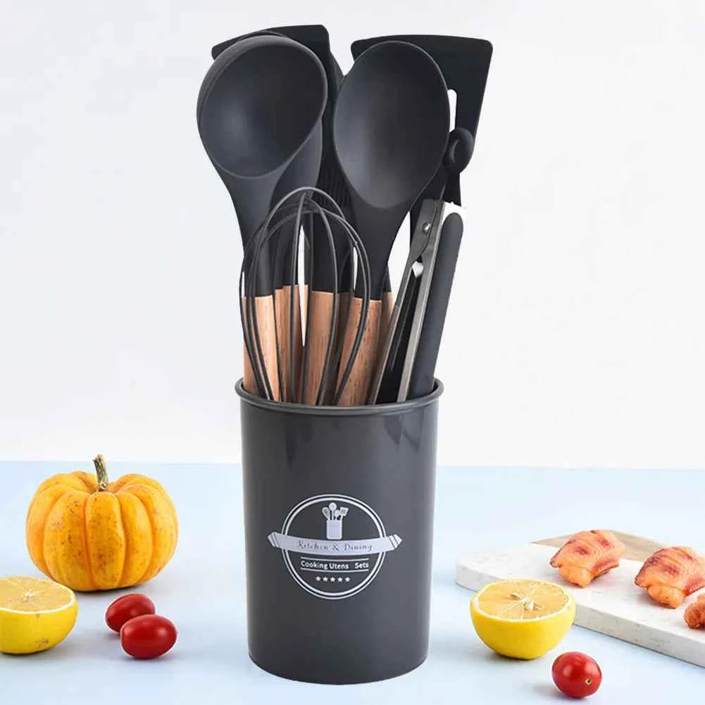 12Pcs Kitchen Utensil Set Silicone Spatula Set Spatula Spoon Brush Whisk Cooking Tools Kit Non-Stick Spatula Set for Kitchen