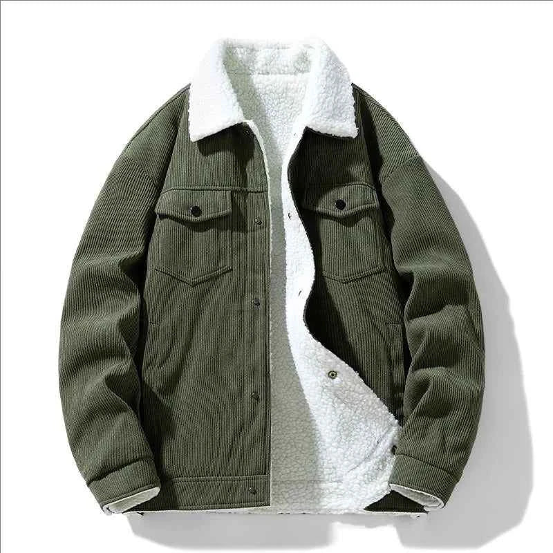 Men's Jackets and Coats Fashion Warm Corduroy Thick Coats 2024 Winter Fashion Men's Coats Down Jackets Men's Cotton Clothing