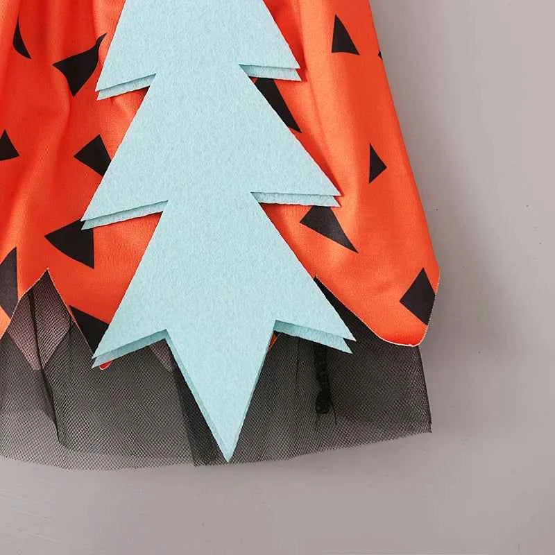 MiniFox Halloween Caveman Dress For Girls Clothes Off Shoulder Baby Dresses Historical Stone Age Party Girl Halloween Costume