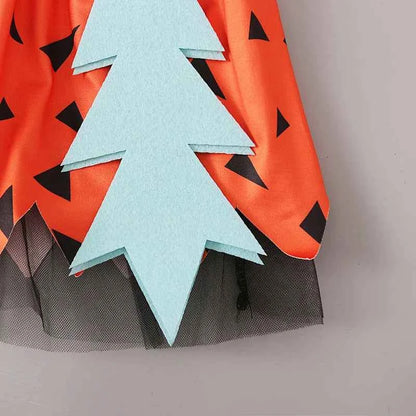 MiniFox Halloween Caveman Dress For Girls Clothes Off Shoulder Baby Dresses Historical Stone Age Party Girl Halloween Costume