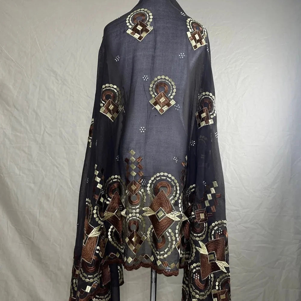 Sale 2025 New Dubai Islam Embroidered Shawl Soft Wool Jersey Hijab for Muslim Women Long Style New African Net for Spring Summer - AMULET RING STORE