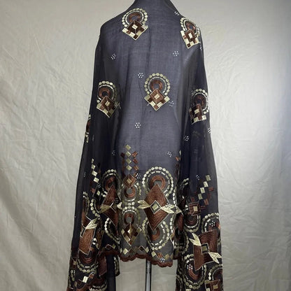 Sale 2025 New Dubai Islam Embroidered Shawl Soft Wool Jersey Hijab for Muslim Women Long Style New African Net for Spring Summer - AMULET RING STORE