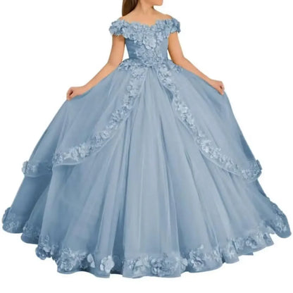 Customize Yellow Flower Girl Dresses Beading Appliqued Pageant Birthday For Girls First Communion Dresses Kids Prom Dresses