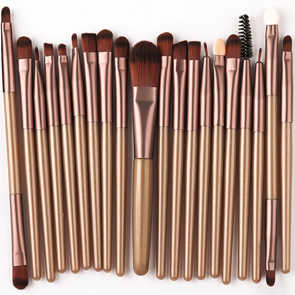 8/20Pcs Eye Makeup Brush Set Portable Soft Makeup Tool Eyeshadow Blending Detail Cosmetics Brush Kit with Makeup Egg Powder Puff - AMULET RING STORE